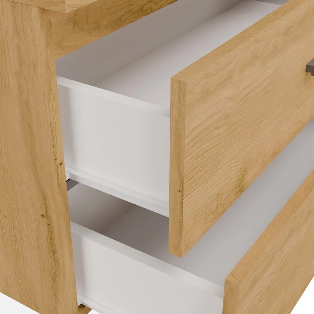 Závěsná skříňka pod umyvadlo s deskou Nel 2S 60 cm dub Artisan