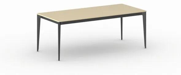 Kancelársky stôl PRIMO ACTION, čierna podnož, 2000 x 900 mm, breza