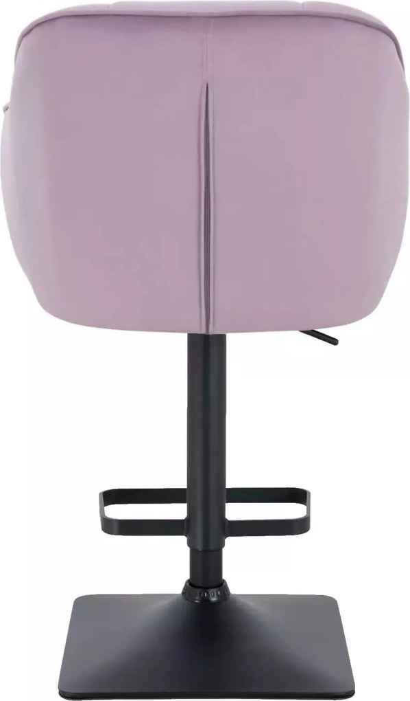 LuxuryForm DESIGN Barová stolička AVOLA VELUR na čiernej hranatej podstave - levanduľa