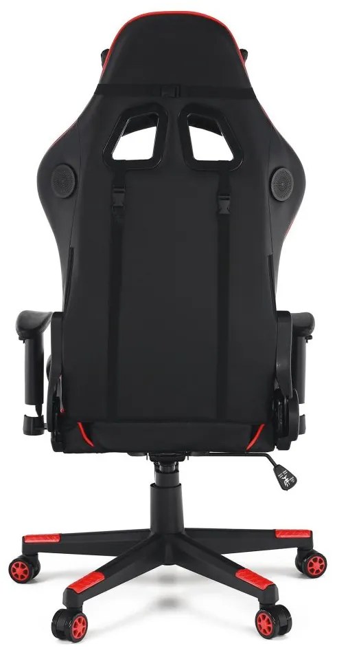 Kancelárske/herné kreslo s Bluetooth reproduktormi, čierna/červená, CARPI