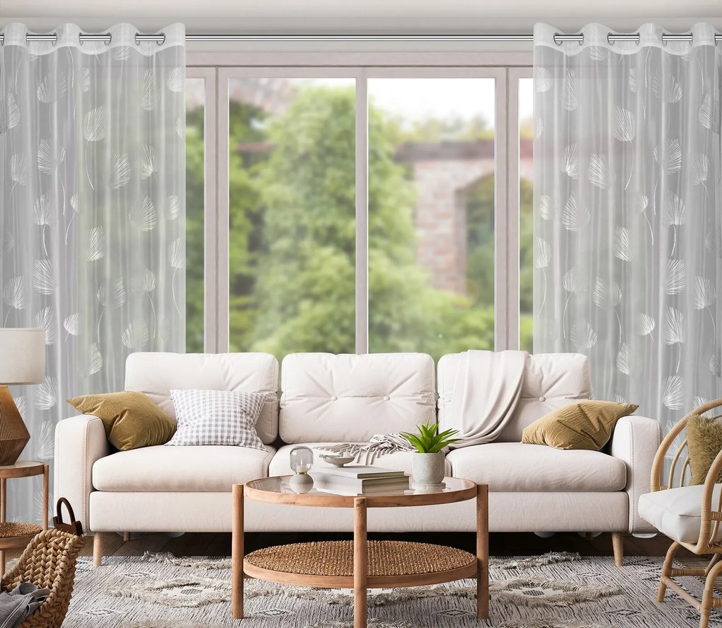 ZÁCLONA NA KRÚŽKOCH HELEN 140X260 CM LISTY