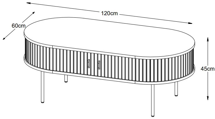 Dizajnový konferenčný stolík Vasiliy 120 cm prírodný dub