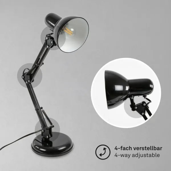 Brilo - Stolová lampa PIXA 1xE14/25W/230V čierna