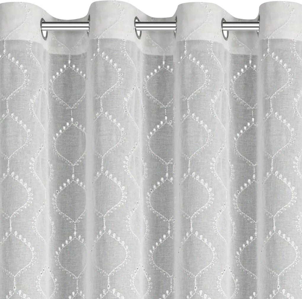 ZÁCLONA NA KRÚŽKOCH RAYA 140X250 CM VZOROVANÁ