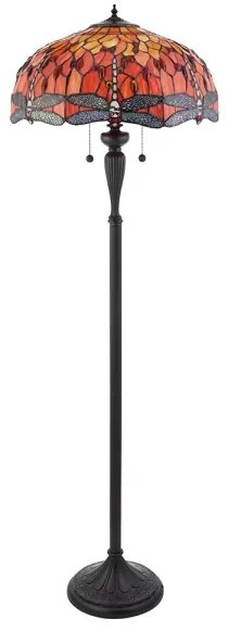 Endon 64070 - Stojacia lampa Tiffany DRAGONFLY 2xE27/60W/230V priemer 50 cm