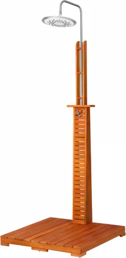 Záhradná sprcha TAHITI z eukalyptového dreva, 223cm, hnedá/strieborná Casaria