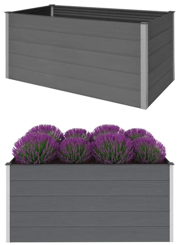 vidaXL Vyvýšený záhradný záhon, WPC 195x100x91 cm, sivý