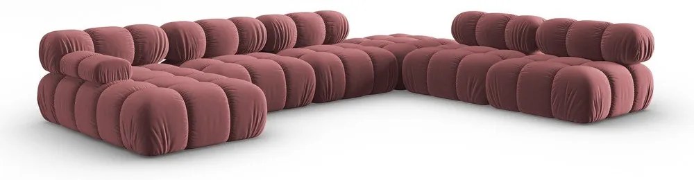 Ružová zamatová pohovka 379 cm Bellis – Micadoni Home