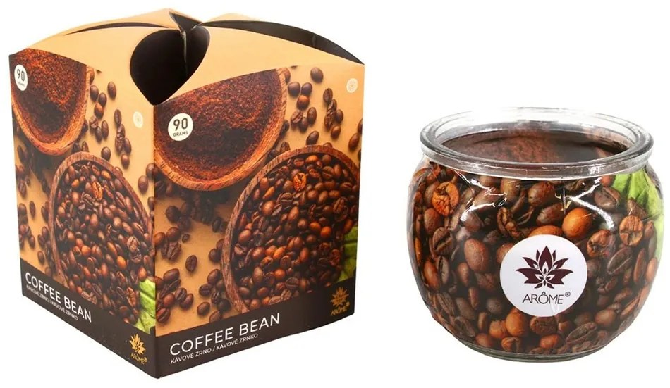 Arome Vonná sviečka v skle Coffee Bean, 90 g