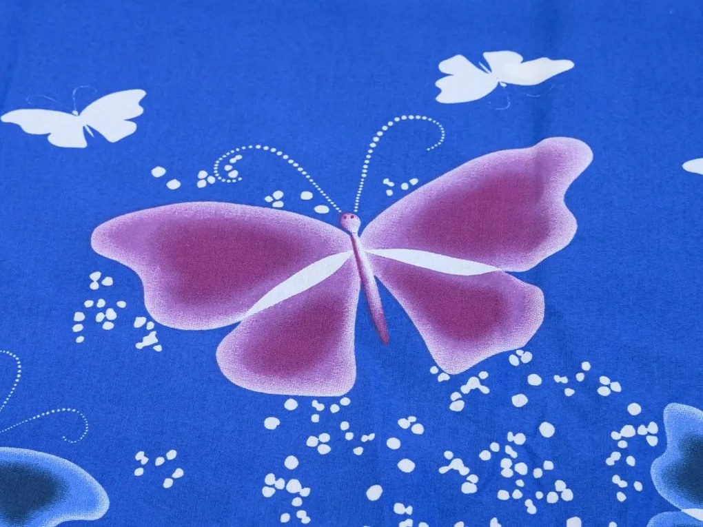 Bavlnené obliečky VIOLET BUTTERFLY tmavo modré Rozmer obliečky: 2 ks 70 x 90 cm | 200 x 220 cm