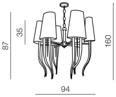 Azzardo AZ1390 - Luster na reťazi DIABLO 12xE14/11W/230V čierna