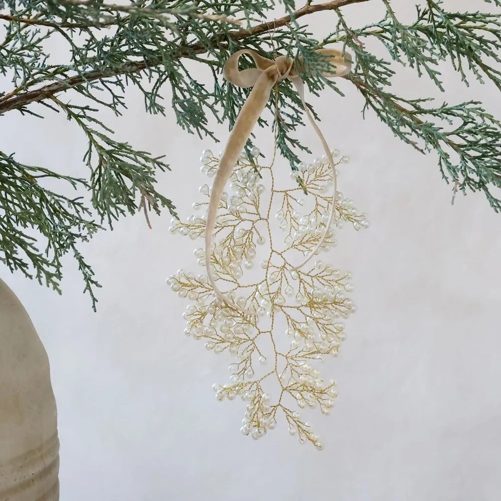 Luxusný dekoračný záves so sklenenými perličkami Glaze Forest - 10*13 cm