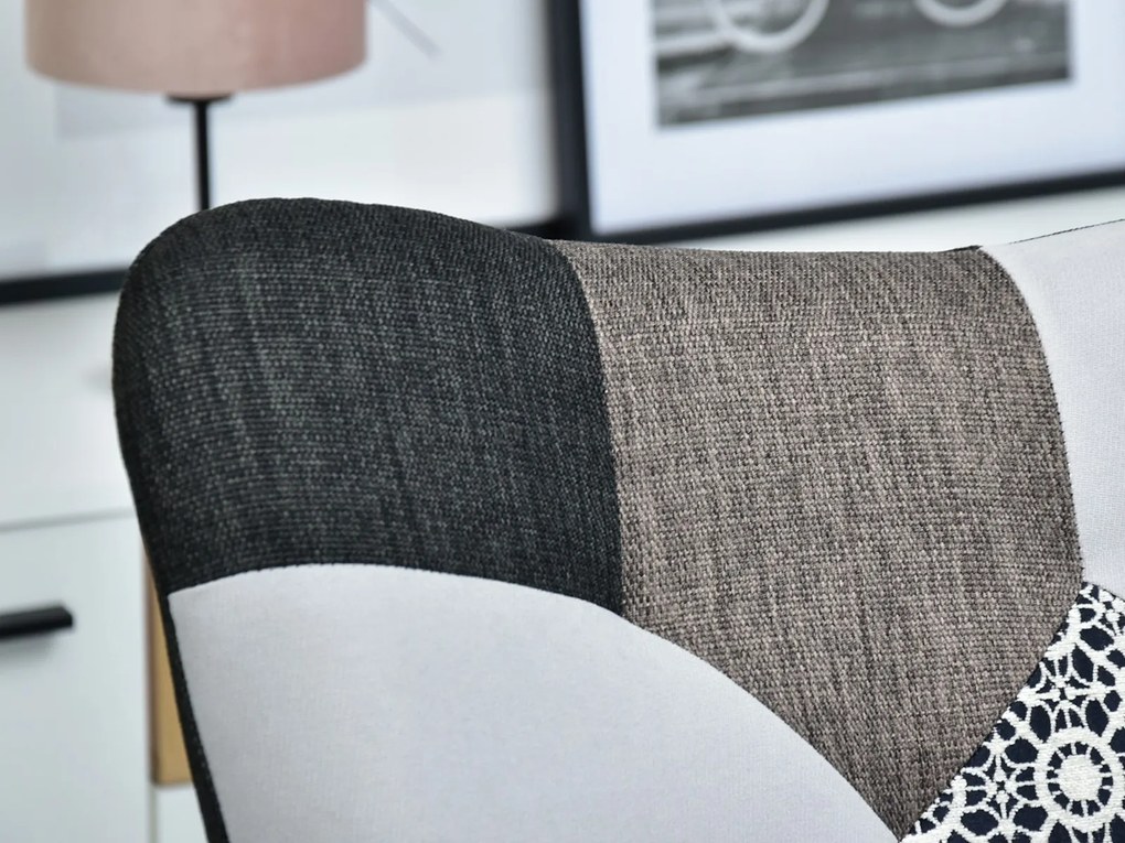Kreslo Sibyla (patchwork + buk biely). Akcia -18%. Vlastná spoľahlivá doprava až k Vám domov. 1110397