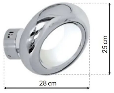 Nástenné svietidlo Mercurio, 1x chrómové kovové tienidlo, ch