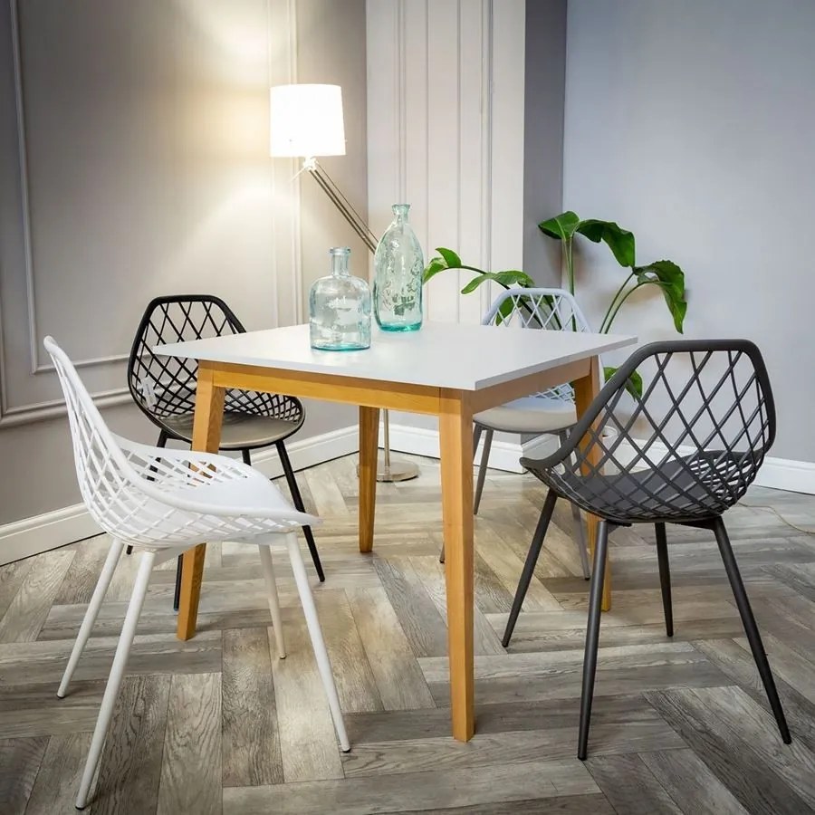 Stolička LUGO šedá - moderná, priesvitná, do kuchyne / záhrady / kaviarne