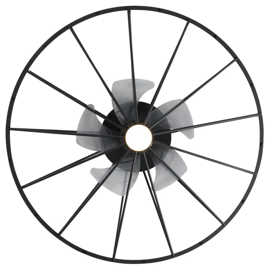 Stropný ventilátor čierny 62 cm vrátane LED stmievateľný s diaľkovým ovládaním - Yaran