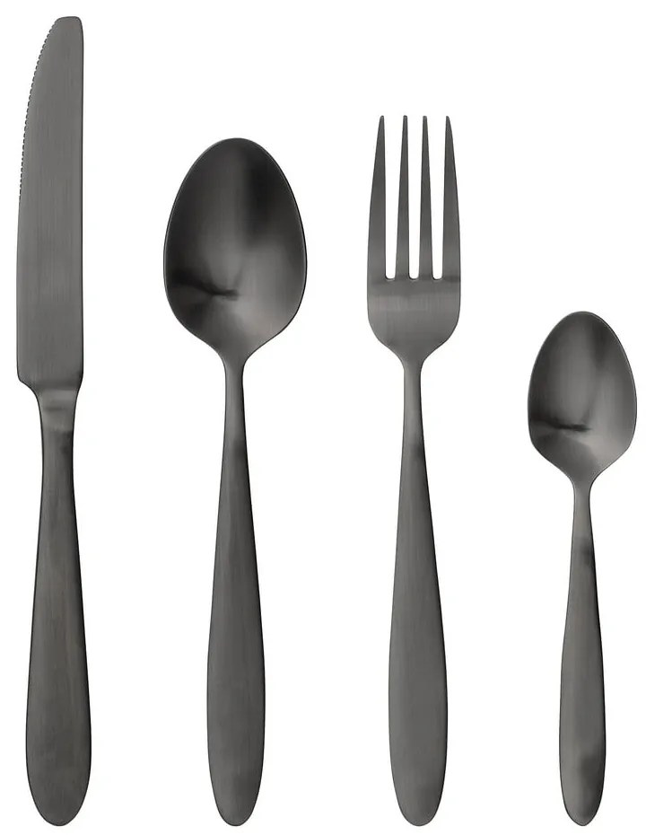 4-dielna súprava príborov v čiernej farbe Bloomingville Cutlery Eleganza