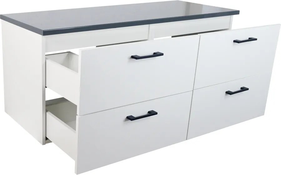 Comodo Kúpeľňová skrinka pod doskové umývadlo Agria NEW W 120-HD - biela/antracit