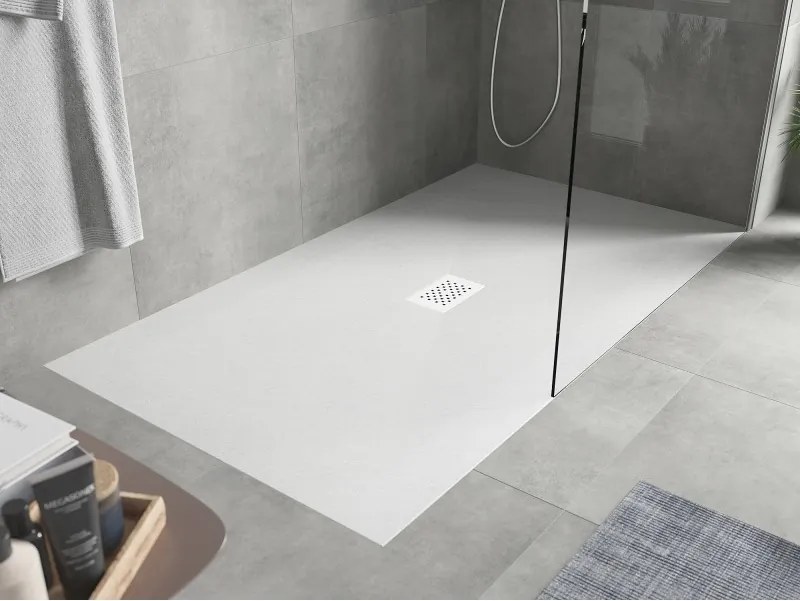 Mexen Hugo, obdĺžniková sprchová vanička SMC 200 x 100 cm, biela, biela krytka, 42101020-W