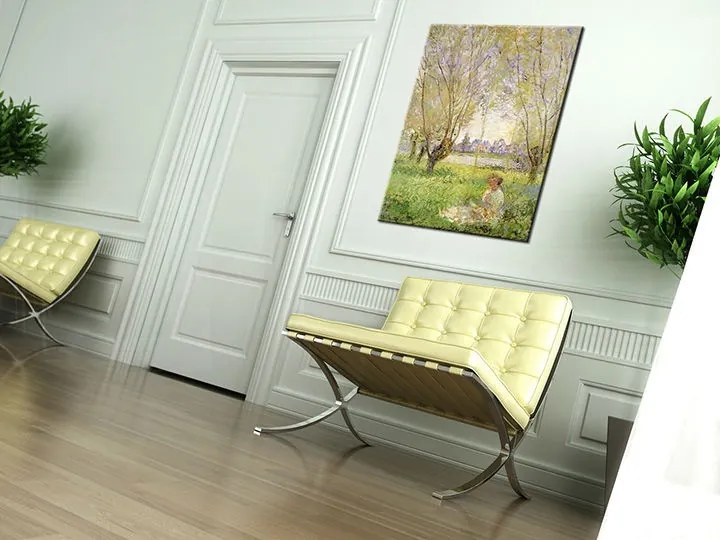 Obraz na plátne DIEVČA POD VŔBOU – Claude Monet  REP074