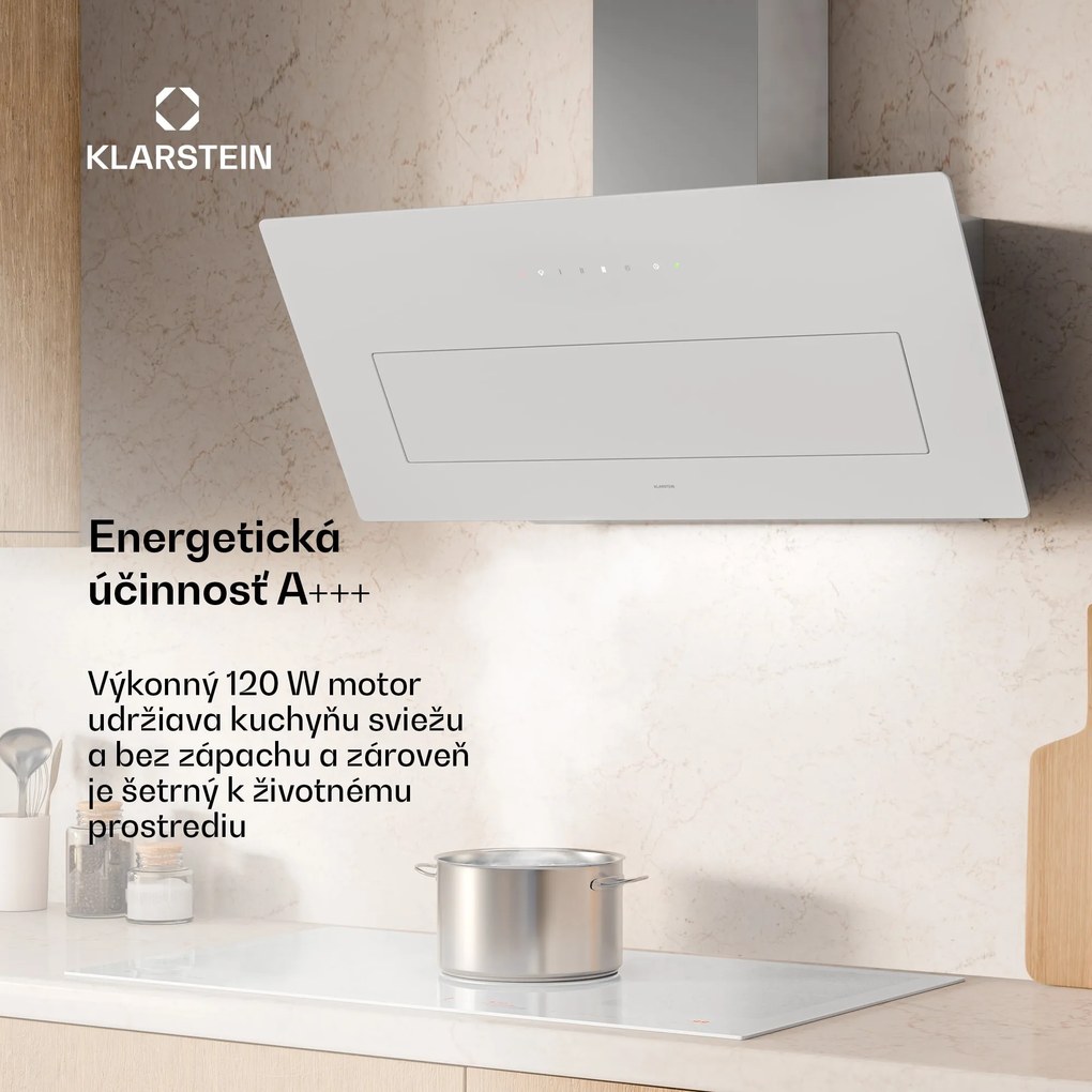 Klarstein SleekAir digestor | A+++ | 717 m³/h | dotykové ovládanie | LED | 90 cm