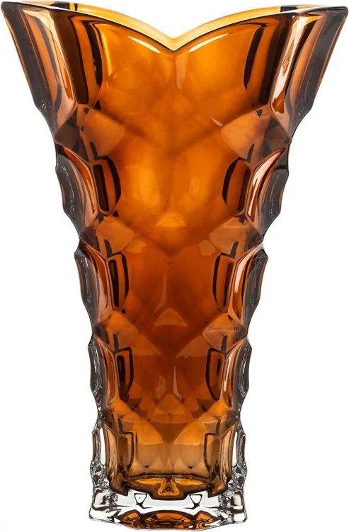 KRIŠTÁĽOVÁ VÁZA BOHEMIA HONEY COMB SMOKEY 355MM