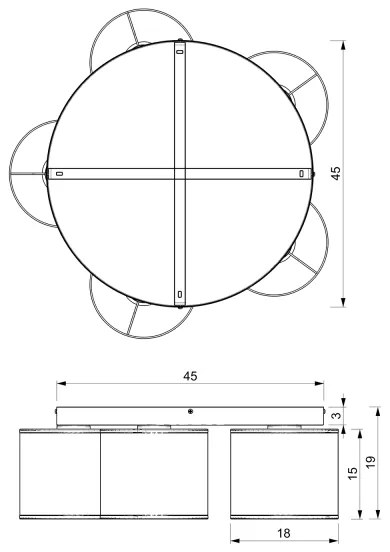 Luster prisadený LOFT SHADE 5xE27/60W/230V čierna