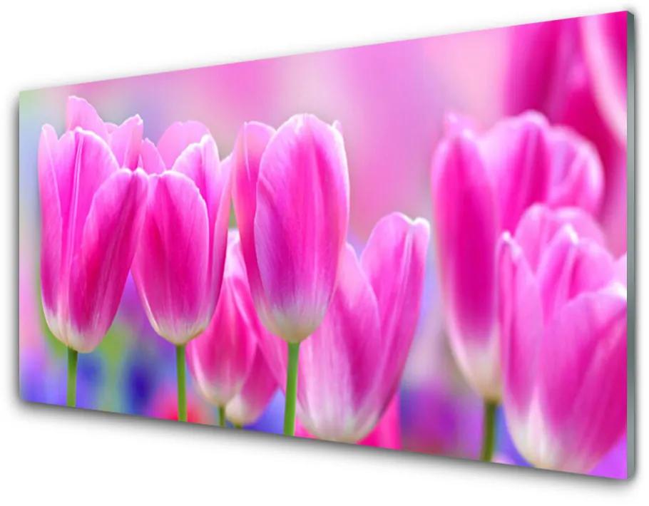 Obraz na skle Tulipány 120x60 cm