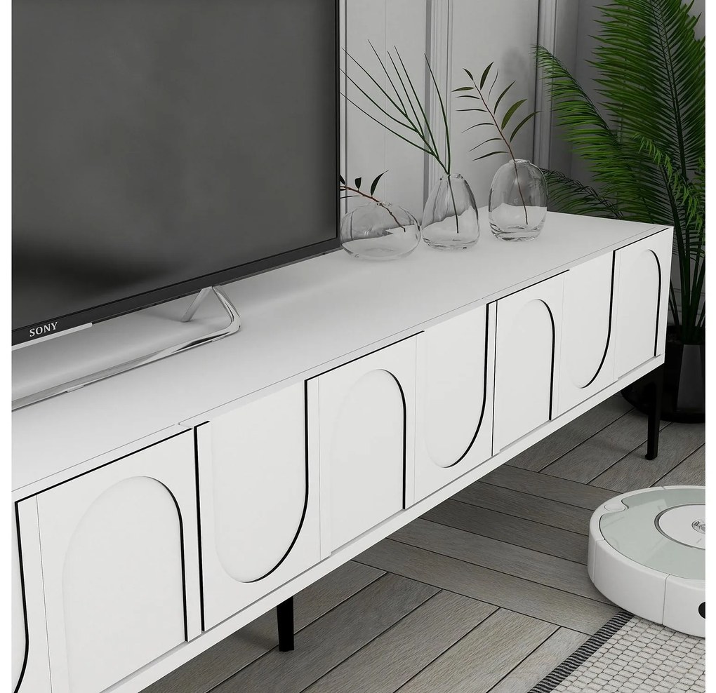 TV stolík/skrinka Bipemu 3 (biela + čierna). Akcia -20%. Vlastná spoľahlivá doprava až k Vám domov. 1095679