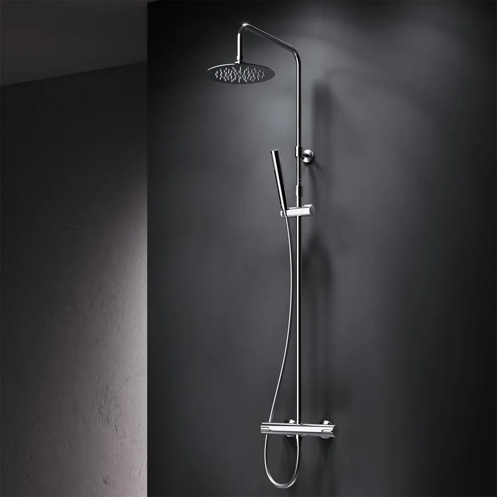 Sprchový systém AM.PM Spike F07PA400 s termostatickou sprchovou batériou, chróm