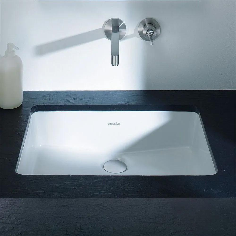 DURAVIT Vero zápustné umývadlo bez otvoru (montáž zdola), s prepadom, 485 x 315 mm, biela, 0330480000