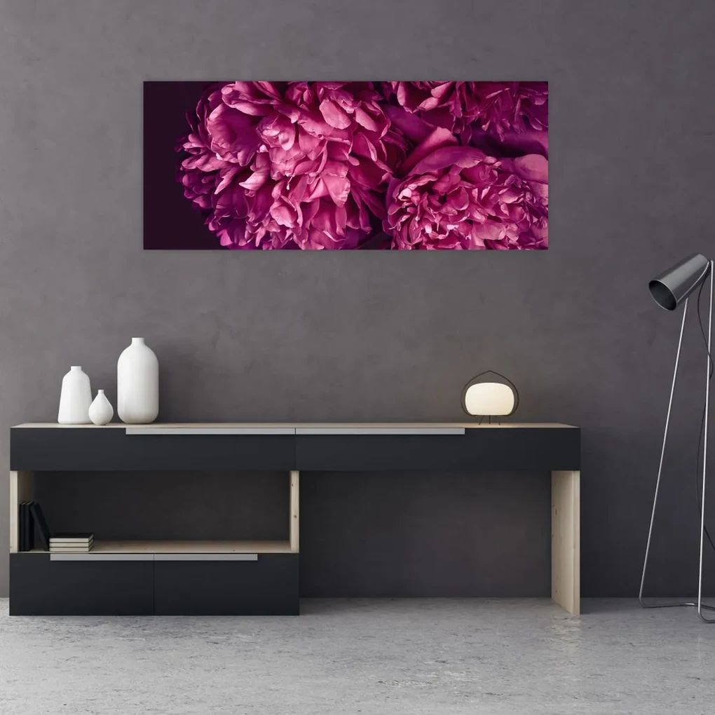 Obraz - Kytica pivoniek (120x50 cm)