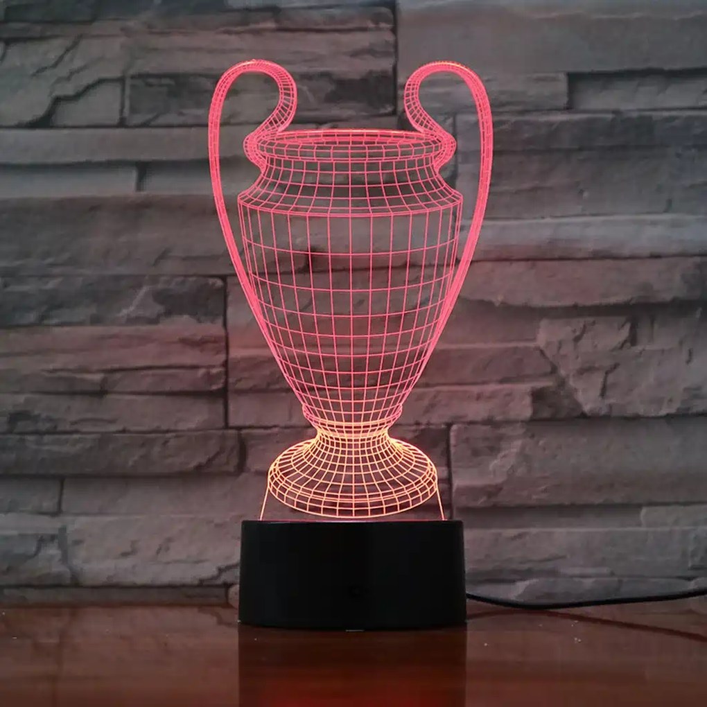 3Dmix 3DL-CRK020 – 3D LED nočná lampa - Pohár pre víťazov (Trofej) (Crack základňa)