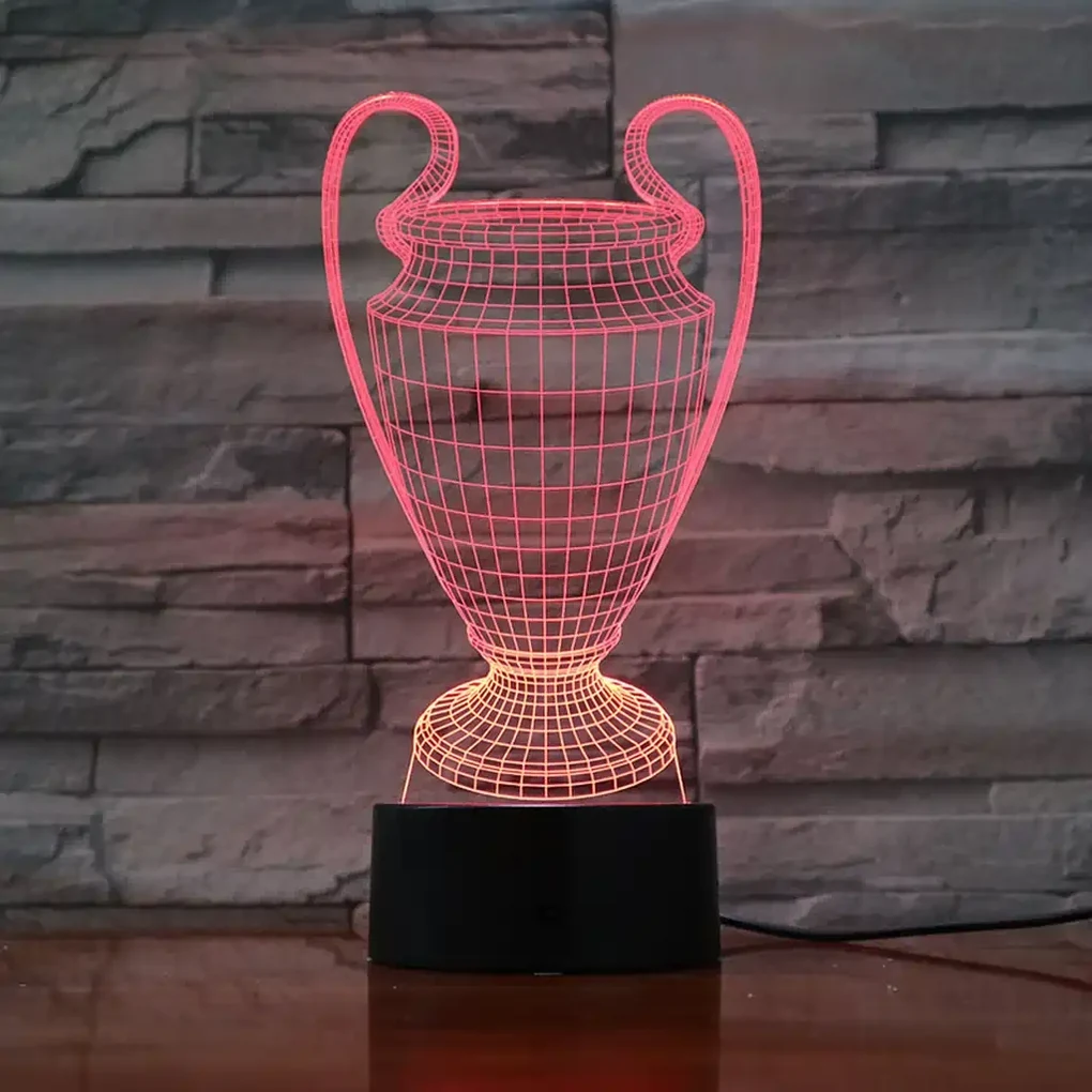 3Dmix 3DL-WD020 – 3D LED nočná lampa - Pohár pre víťazov (Trofej) (Wood)