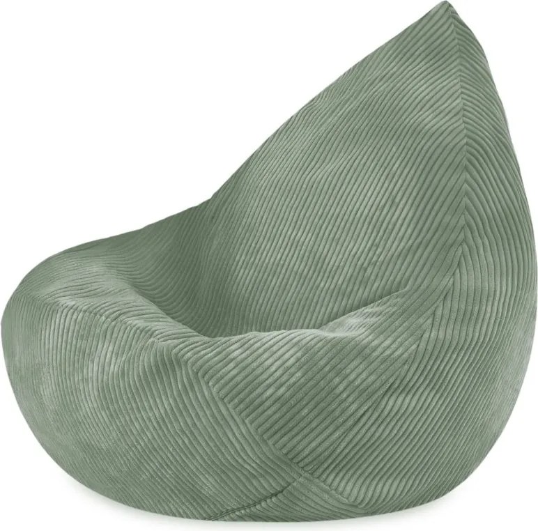 Sedací vak pre deti – zelený, prémiový manšestr