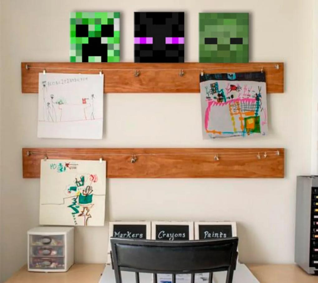 Minecraft obraz - Najlepšie postavičky na plátne - Creeper, Enderman, Zombie