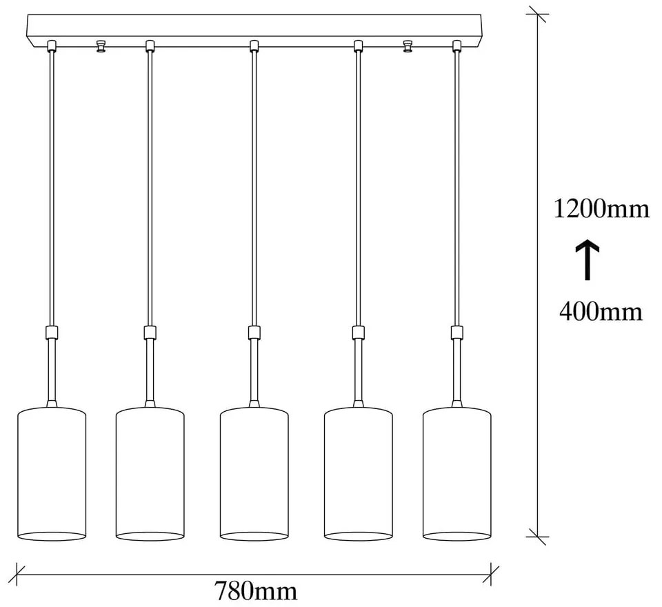 Závesné svietidlo pre 5 žiaroviek v zlatej farbe Opviq lights Kem