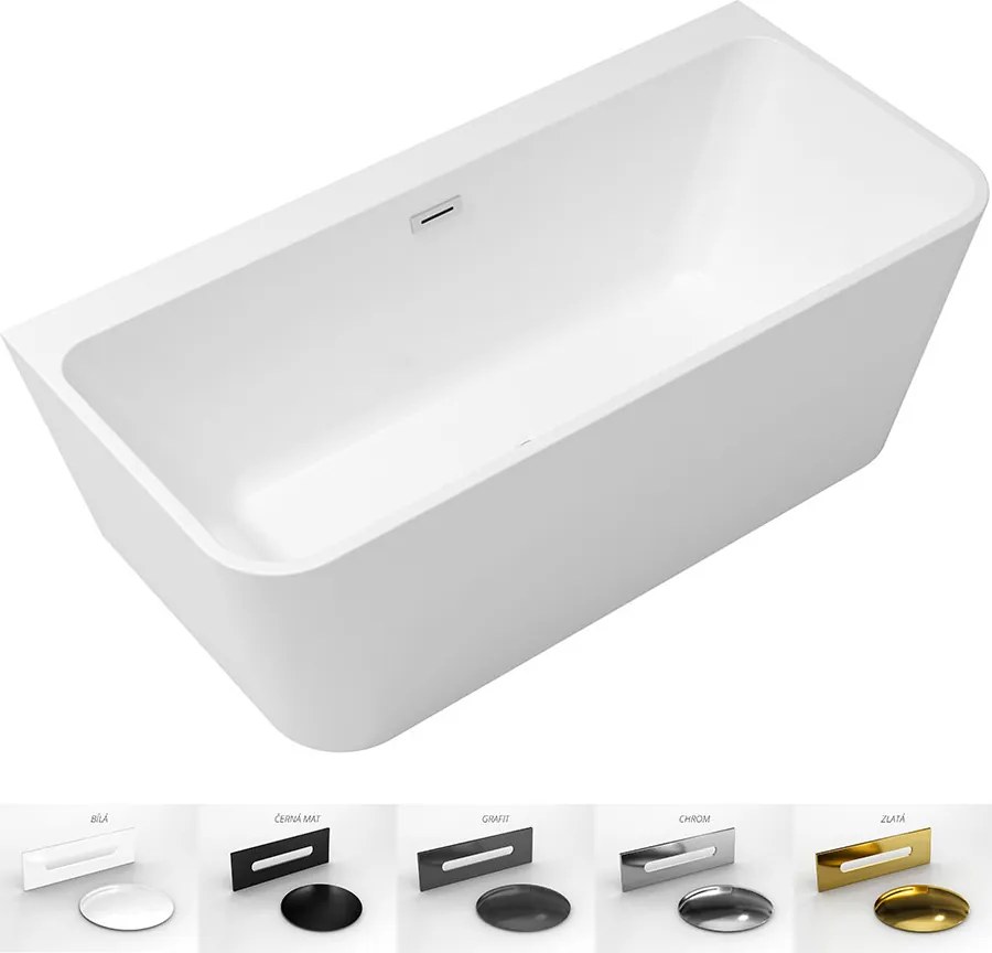Besco Akrylátová voľne stojaca vaňa Varya 150x75 BESCO-Typ výpuste: Click-Clack s prepadom, chróm, BESCO-Rozmery: 150x75, BESCO-Farba: Biela