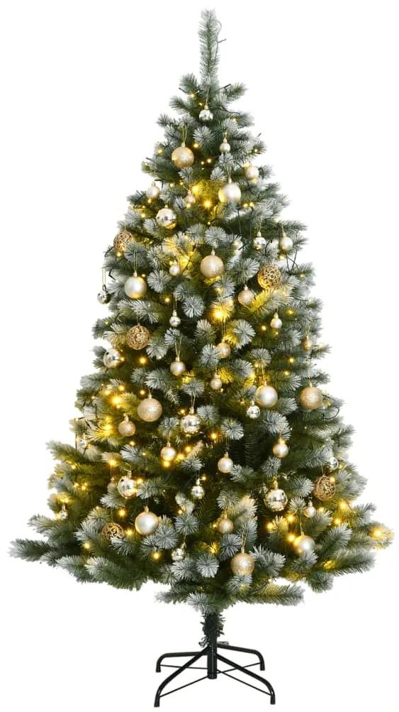 Umelý výklopný vianočný stromček 300 LED a sada gúľ 180 cm 3210393