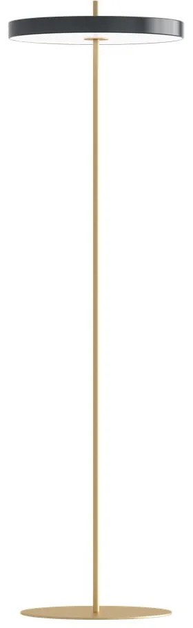 Antracitovosivá LED stojacia lampa so stmievačom s kovovým tienidlom (výška 151 cm) Asteria Floor – UMAGE