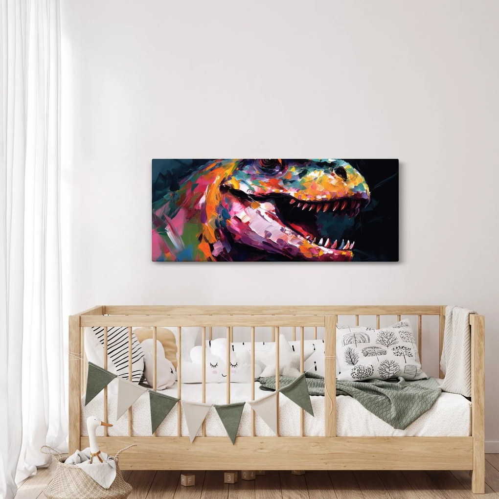 Obraz - Dinosaurus, maľba (120x50 cm)