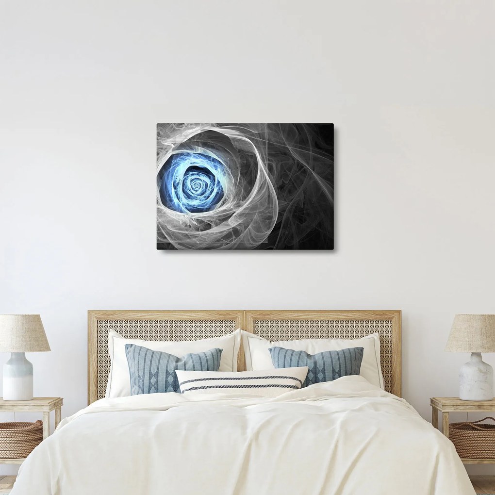 Obraz - Abstraktné ruže modrá (70x50 cm)