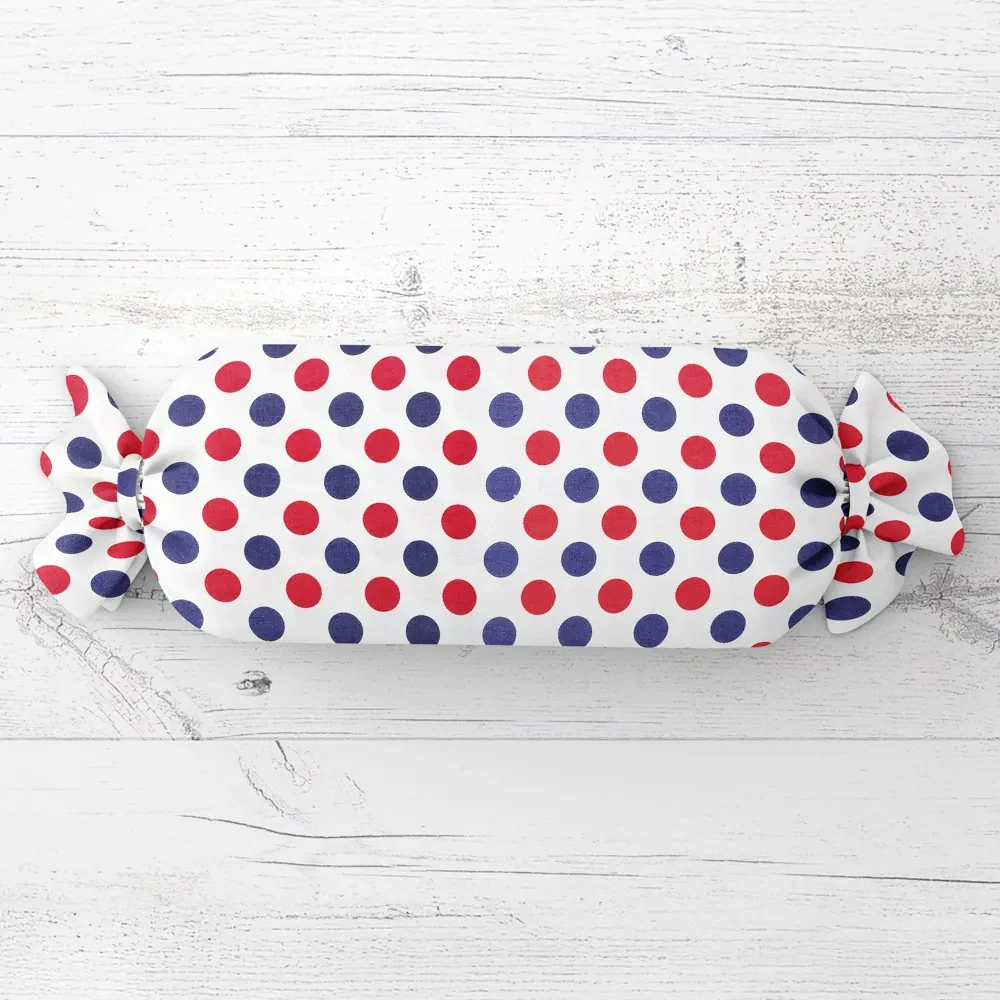 Biante Vankúš valec bonbon Sandra SA-242 Červené a modré bodky 15x80 cm