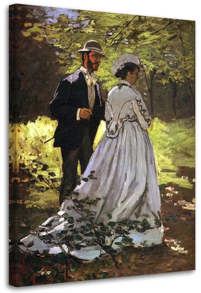 Obraz na plátně REPRODUKCE Bazille a Camille C. Monet, - 60x90 cm