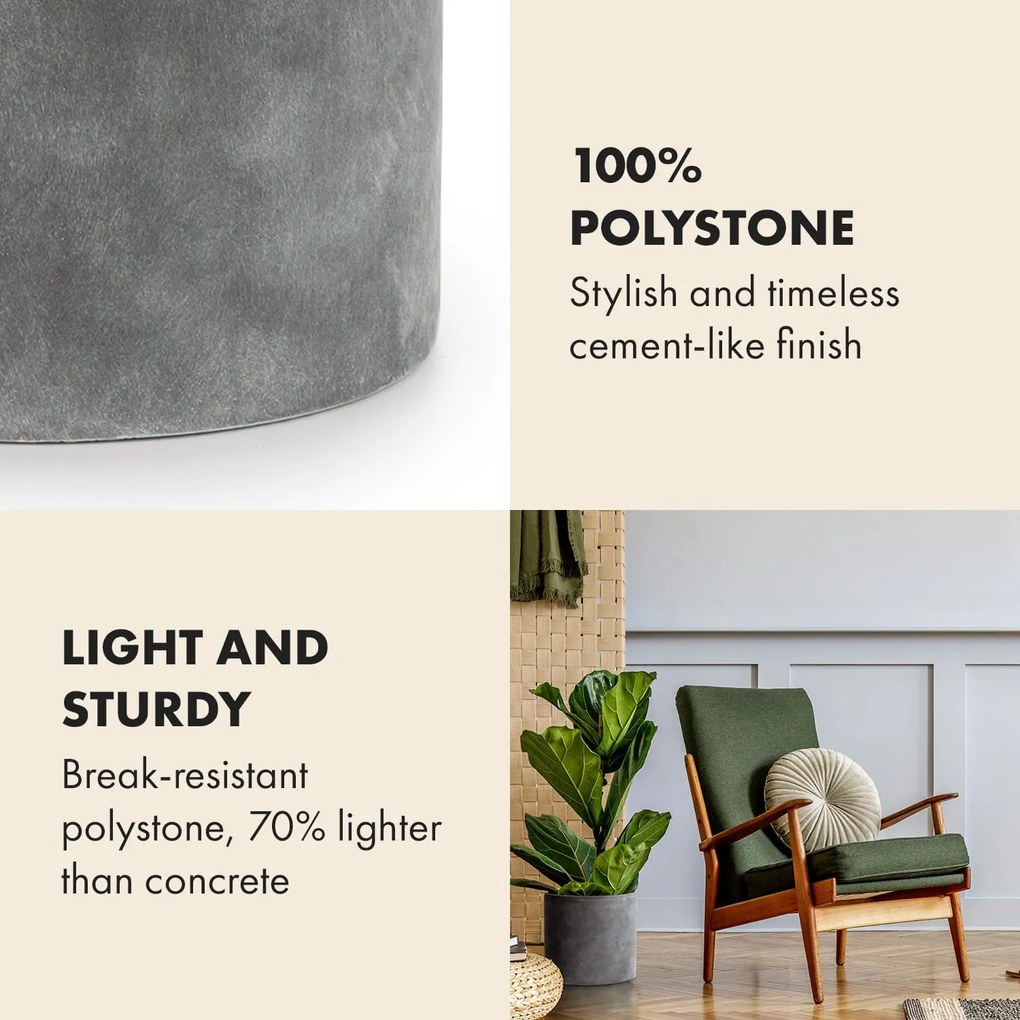 Fox & Fern Venlo, kvetináč, Polystone, interiér a exteriér, 3 veľkosti