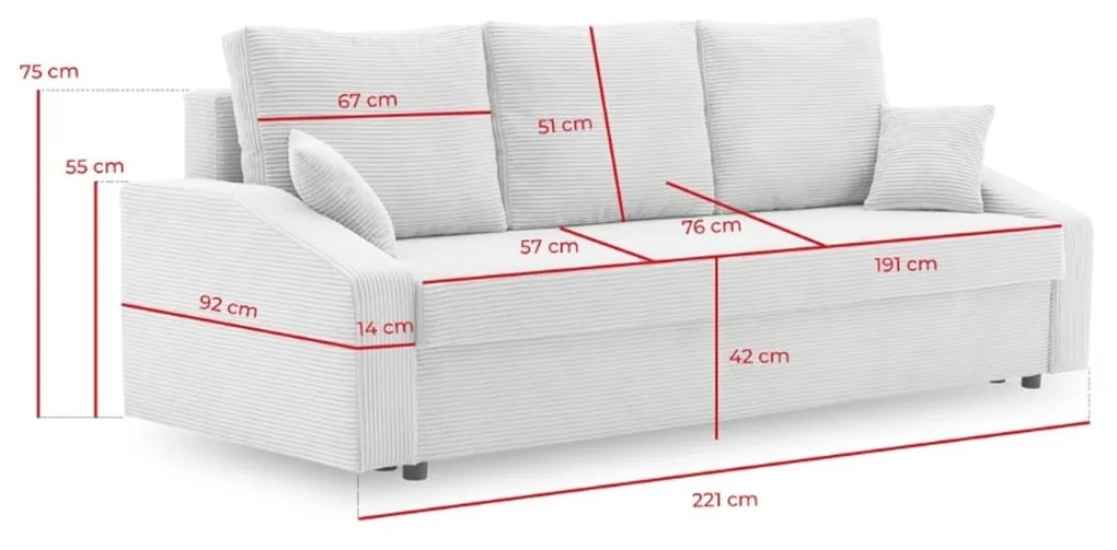 Veľká rozkladacia pohovka DORMA Tyrkysová
