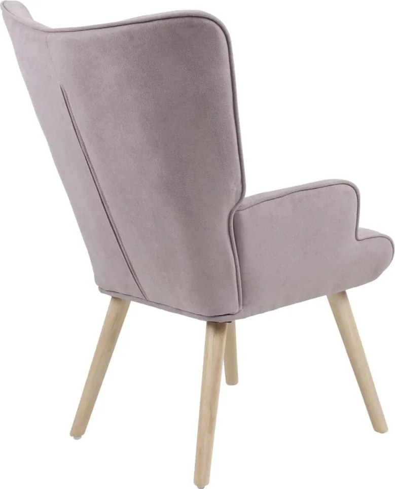 Relaxačné kreslo ušiak BETTY — masív, látka, ružová
