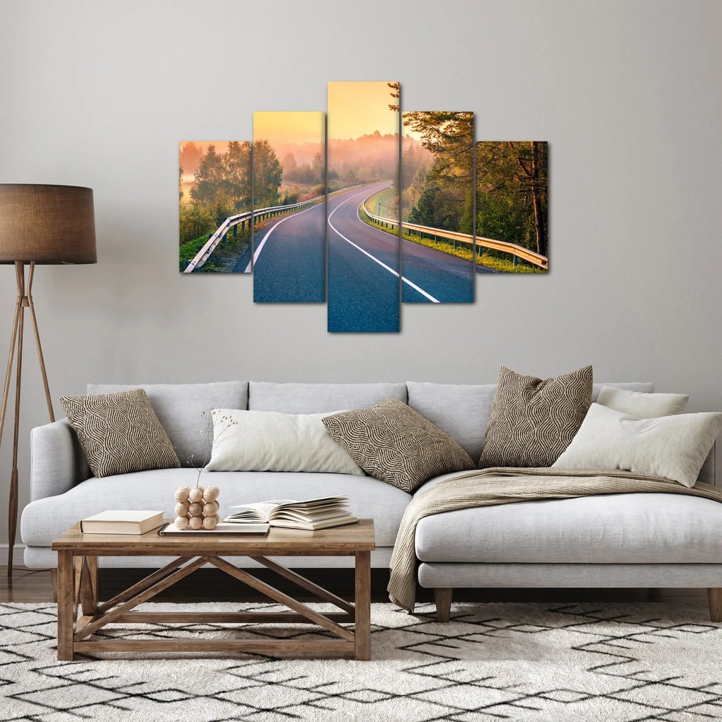 Obraz - Cesta pri východe slnka (150x105 cm)