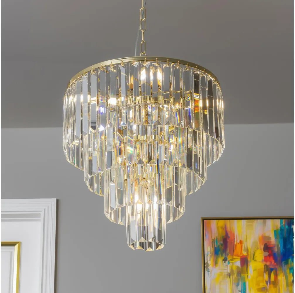 Brilagi - LED Krištáľový luster na reťazi MOZART 5xE14/40W/230V zlatá