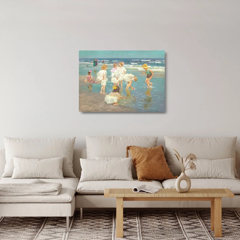 Sklenený obraz - Edward Henry Potthast, A Holiday, reprodukcia (70x50 cm)